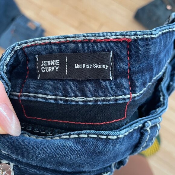 True Religion Jennie Curvy Skinny Jeans Y2K Mid Rise Flap Pocket Size 32 - Picture 9 of 9